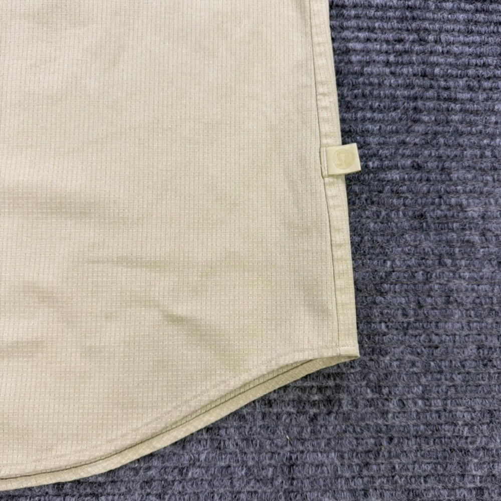 Lululemon Men Large Short Sleeve Button Up Tech Shirt Green Grid Ripstop READ - Picture 6 of 11